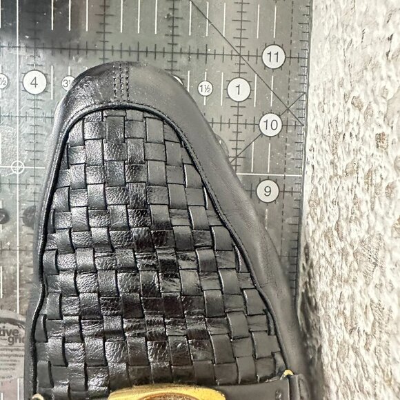 Bally Vanessa Women Size 9.5M Black Leather Slip On Woven Loafers Low Heel Shoes - Picture 11 of 11